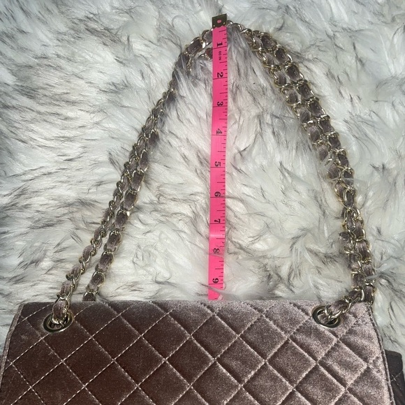 Shoulder bag Quilted velvet flap bag Brown purse chain strap bag - Picture 9 of 12